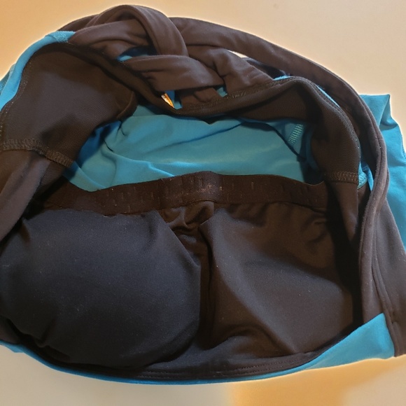 Lucy Criss Cross Back Blue Tank Top - Picture 7 of 7